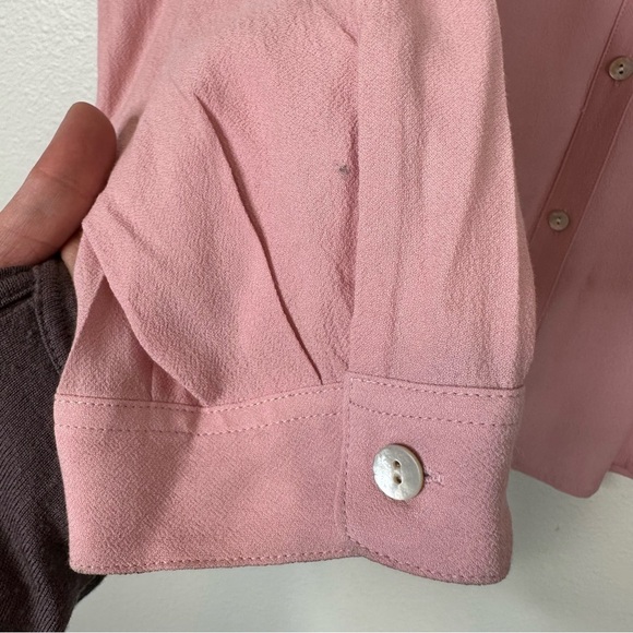 J. Jill button down blouse bubblegum pink Barbie barbiecore business casual fall - Picture 4 of 9